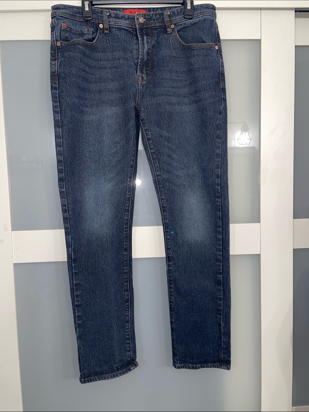 Men's Slim Straight Jeans in Dark Blue